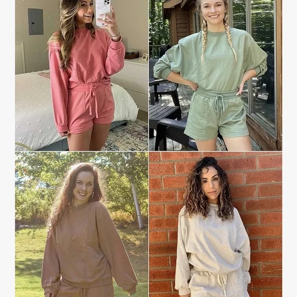 Black Long Sleeve short lounge set - Picture 2 of 10